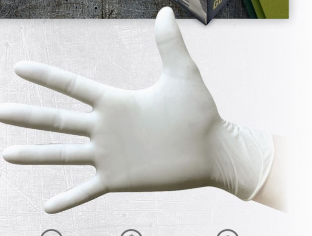 8 Mil High-Quality Latex Gloves 100/Box - Large